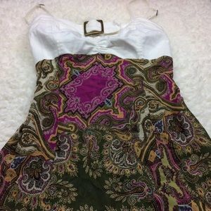 Metro Style Stretch top of blouse white w/strips